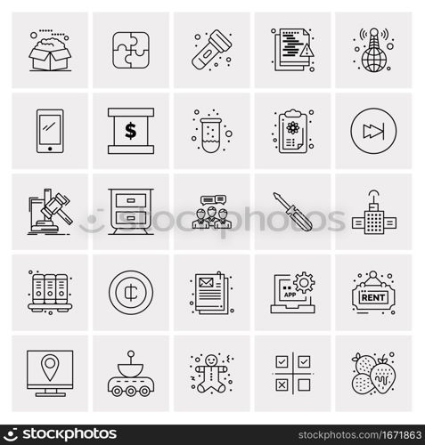 25 Universal Business Icons Vector. Creative Icon Illustration to use in web and Mobile Related project.