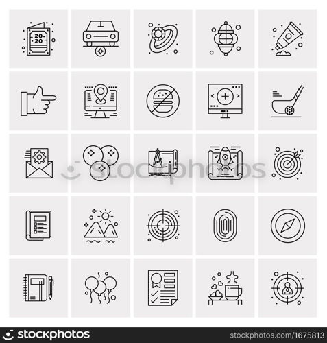 25 Universal Business Icons Vector. Creative Icon Illustration to use in web and Mobile Related project.