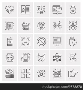 25 Universal Business Icons Vector. Creative Icon Illustration to use in web and Mobile Related project.