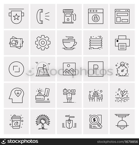 25 Universal Business Icons Vector. Creative Icon Illustration to use in web and Mobile Related project.