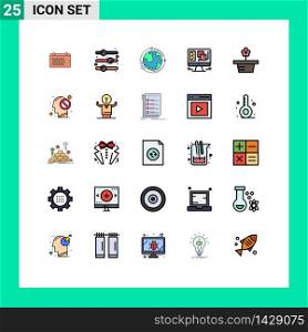 25 Universal Filled line Flat Colors Set for Web and Mobile Applications web, design, toggle switch, computer, geography Editable Vector Design Elements