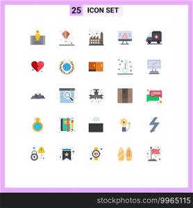 25 Universal Flat Color Signs Symbols of medical, gdpr, toy, error, breach Editable Vector Design Elements