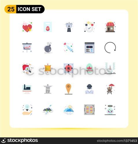 25 Universal Flat Color Signs Symbols of sale, shop, plumber, magnetic, investment Editable Vector Design Elements
