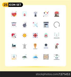 25 Universal Flat Color Signs Symbols of sale, shop, plumber, magnetic, investment Editable Vector Design Elements