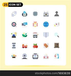 25 Universal Flat Colors Set for Web and Mobile Applications avatar, plan, system, laptop, home Editable Vector Design Elements