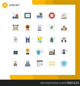 25 Universal Flat Colors Set for Web and Mobile Applications cooling, computer, crosshair, tubes, chemistry Editable Vector Design Elements