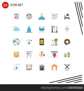 25 Universal Flat Colors Set for Web and Mobile Applications cup, standby, graph, human, body Editable Vector Design Elements