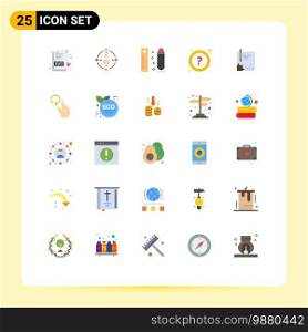 25 Universal Flat Colors Set for Web and Mobile Applications document, support, drawing, questions, help Editable Vector Design Elements
