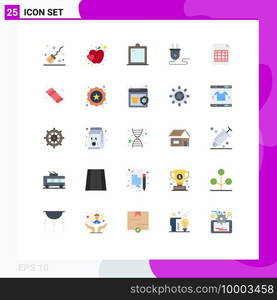 25 Universal Flat Colors Set for Web and Mobile Applications excel, power supply, decor, plug, electrical Editable Vector Design Elements