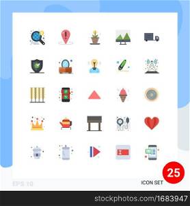 25 Universal Flat Colors Set for Web and Mobile Applications gdpr, truck, support, graph, analytics Editable Vector Design Elements