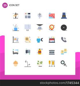 25 Universal Flat Colors Set for Web and Mobile Applications hat, copyrighted, industry, copyright, artwork Editable Vector Design Elements