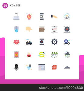 25 Universal Flat Colors Set for Web and Mobile Applications network, cloud, atom, share, alms Editable Vector Design Elements