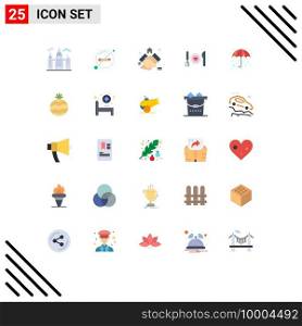 25 Universal Flat Colors Set for Web and Mobile Applications rain, date, estate, food, dinner Editable Vector Design Elements
