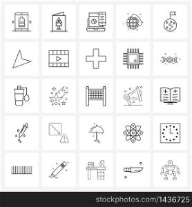 25 Universal Icons Pixel Perfect Symbols of moon, smart phone, laptop, phone, banking Vector Illustration