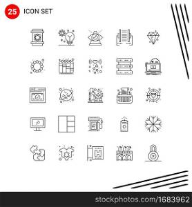 25 Universal Line Signs Symbols of digital, connection, machine learning, computer, of Editable Vector Design Elements