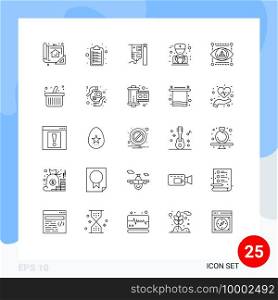 25 Universal Line Signs Symbols of model, eye, drip, physician, doctor Editable Vector Design Elements