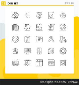 25 Universal Lines Set for Web and Mobile Applications energy, energy, printing, selected, complete Editable Vector Design Elements