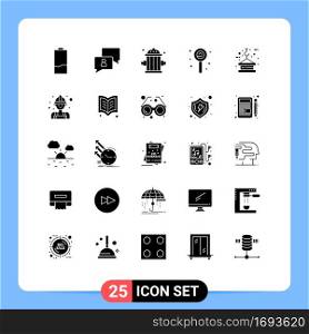25 Universal Solid Glyph Signs Symbols of crane, lollipop, user, halloween, outfit Editable Vector Design Elements