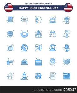 25 USA Blue Pack of Independence Day Signs and Symbols of sign  election  helmet  usa  mine Editable USA Day Vector Design Elements