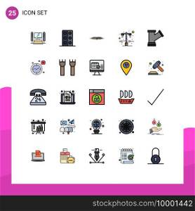 25 User Interface Filled line Flat Color Pack of modern Signs and Symbols of pipe, street, moustache, light, men Editable Vector Design Elements