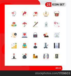 25 User Interface Flat Color Pack of modern Signs and Symbols of basket, give, care, garden, agriculture Editable Vector Design Elements