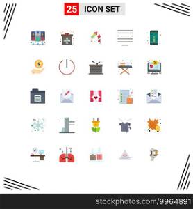 25 User Interface Flat Color Pack of modern Signs and Symbols of ecommerce, information, china, detail, center Editable Vector Design Elements
