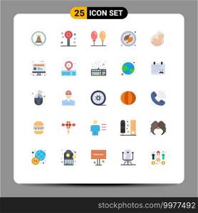 25 User Interface Flat Color Pack of modern Signs and Symbols of pregnant, baby, summer, meet, c&ing Editable Vector Design Elements