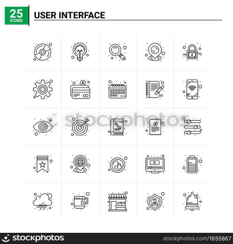 25 User Interface icon set. vector background