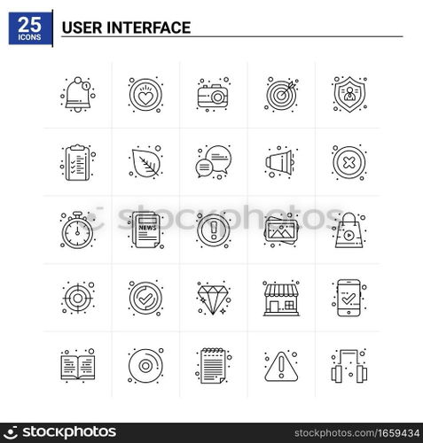 25 User Interface icon set. vector background