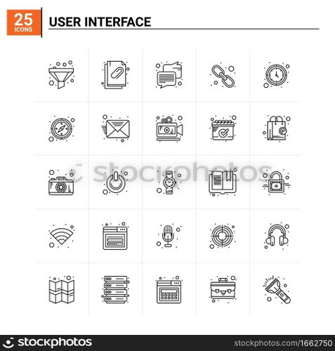 25 User Interface icon set. vector background