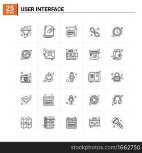 25 User Interface icon set. vector background