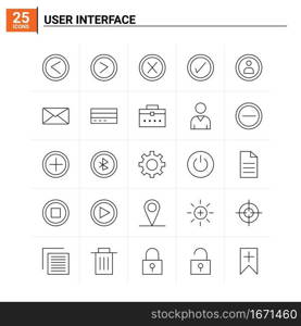 25 User Interface icon set. vector background