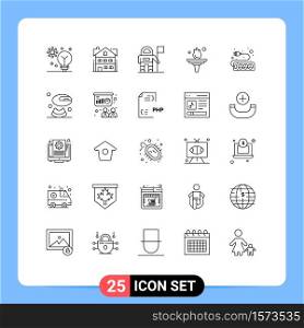 25 User Interface Line Pack of modern Signs and Symbols of hardware, training, home, motivation, career Editable Vector Design Elements