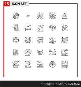 25 User Interface Line Pack of modern Signs and Symbols of human, choosing, down, choice, price Editable Vector Design Elements