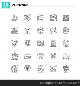 25 Valentine icon set. vector background
