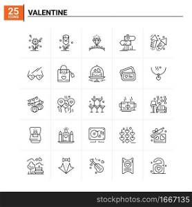 25 Valentine icon set. vector background