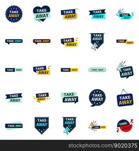 25 Versatile Vector Designs in the Take Away Pack Perfect for Food Delivery Service Advertising