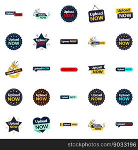 25 Versatile Vector Designs in the Upload Now Pack Perfect for Graphic and Product Designers