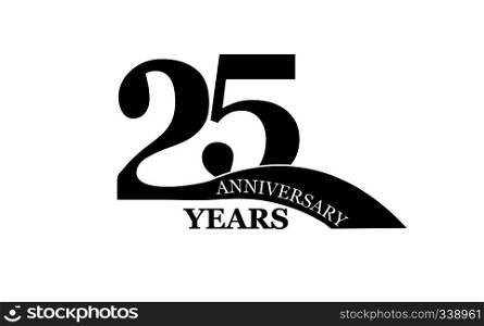 25 years anniversary, flat simple design, logo