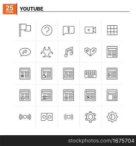 25 Youtube icon set. vector background