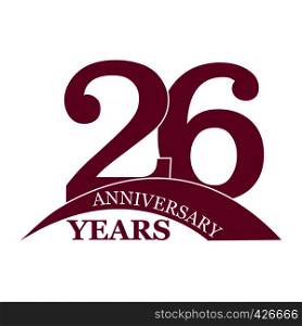 26 years anniversary, flat simple design, logo