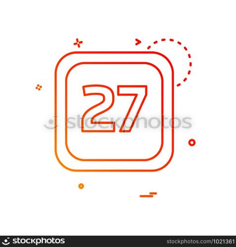 27 Date Calender icon design vector