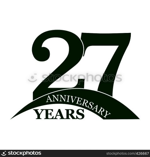 27 years anniversary, flat simple design, logo