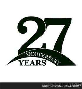 27 years anniversary, flat simple design, logo