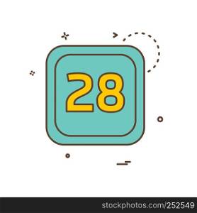 28 Date Calender icon design vector