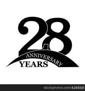 28 years anniversary, flat simple design, logo