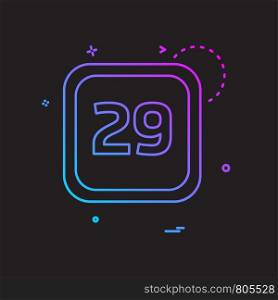 29 Date Calender icon design vector