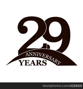 29 years anniversary, flat simple design, logo