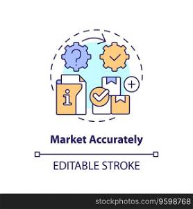 2D editable market accurately thin line icon concept, isolated vector, multicolor illustration representing product liability.. 2D customizable market accurately line icon concept