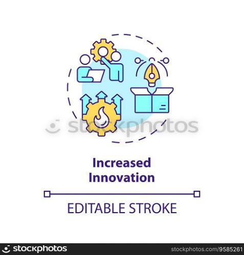 2D editable multicolor icon increased innovation concept, isolated vector, mindful entrepreneurship thin line illustration.. 2D customizable thin line icon increased innovation concept